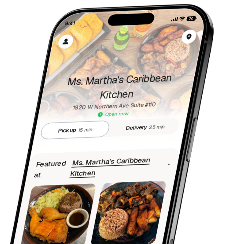 Ms. Martha's Caribbean Kitchen app preview